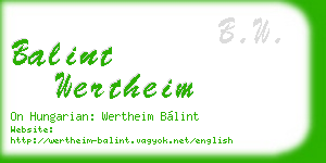balint wertheim business card